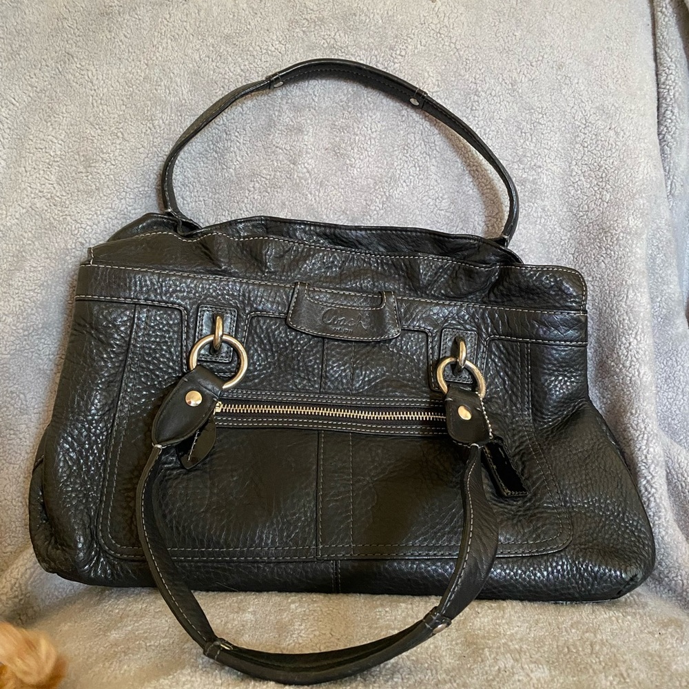 Black coach shoulder pocketbook